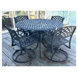 Metal Patio Table with Four Swivel Rocker Chairs
