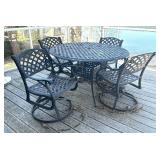 Metal Patio Table with Four Swivel Rocker Chairs