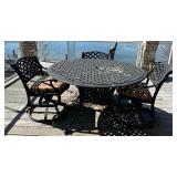 Metal Patio Table with Four Swivel Rocker Chairs