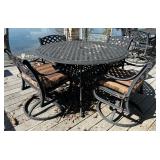Metal Patio Table with Four Swivel Rocker Chairs