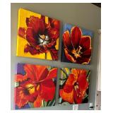 Four Vibrant Floral Original Paintings by Selina Taylor