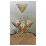 Six Shimmering Martini Glasses