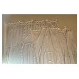 Two Neutral Striped Curtain Panels with Tie Backs