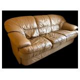 Tan Leather Sofa / Couch