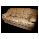 Tan Leather Sofa / Couch