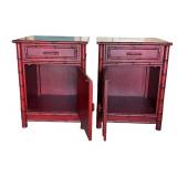 Pair of Faux Bamboo Nightstands, Novwell & Co?