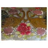 Embellished and Beaded Peacock Motif Bench