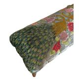 Embellished and Beaded Peacock Motif Bench