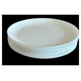 Eleven White Dinner Plates