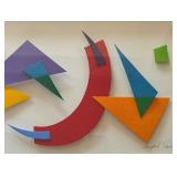 Original Geometric 3D Artwork Angela Reichert / Mixed Media Framed Artwork by Angela Reichert
