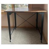 Stylish Table with Metal Base and Beautiful Woodgrain Top