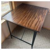Stylish Table with Metal Base and Beautiful Woodgrain Top