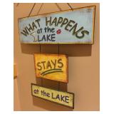 "What Happens at the Lake Stays at the Lake" Metal Sign