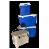 Five Coolers by Ozark Trail, Rubbermaid and Coleman