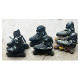Three Pairs of Rollerblades by Talon, DBX and Rollerblade