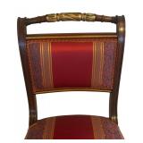Distinctive Custom Dining Room Table with Eight Hand Carved Italian Silk Upholstered Chairs