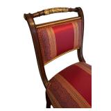 Distinctive Custom Dining Room Table with Eight Hand Carved Italian Silk Upholstered Chairs