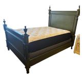 Olive Green Wooden Full Bed Frame
