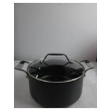All-Clad Essentials Nonstick Cookware (4 Quart Stock Pot with Glass Lid) HAS WATER MARKS, LID IS A BIT WOBBLY, USED
