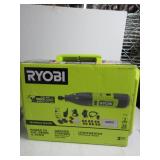 RYOBI 12V Cordless Rotary Tool Kit DOES NOT COME WITH ORIGINAL BIT, INCUDES ATTACHMETS SHOWN, TESTED, WORKS, USED!