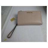 Michael Kors Adele Double-Zip Wristlet 7+ Soft Pink One Size BUTTON IS MISSING/BROKEN, SCRATCHED, LIKE NEW