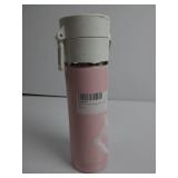 Thermos Sipp Stainless Steel 16 Ounce Drink Bottle, Pink STICKERS ALL OVER, OPEN AND CLOSES, SCRATCHED, NEW
