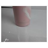 Thermos Sipp Stainless Steel 16 Ounce Drink Bottle, Pink STICKERS ALL OVER, OPEN AND CLOSES, SCRATCHED, NEW