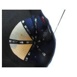 New Era Milwaukee Brewers Junior Team Classic 39THIRTY Cap, yellow/navy SLIGHTTLY USED, SMALL BLUE STAIN ON FRONT