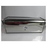Brabantia Roll Top Bread Box (Brilliant Steel) Large Grip Front Opening, Partially Flat Top Bread Box, Fits 2 Loaves, Ideal for Kitchen Counter SMALL DENT ON BACK, SLIGHTLY USED