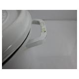 Staub Cast Iron Dutch Oven 5-qt Tall Cocotte, Made in France, Serves 5-6, White INSIDE/BOTTOM IS DAMAGED, USED