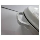 Staub Cast Iron Dutch Oven 5-qt Tall Cocotte, Made in France, Serves 5-6, White INSIDE/BOTTOM IS DAMAGED, USED