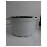 Staub Cast Iron Dutch Oven 5-qt Tall Cocotte, Made in France, Serves 5-6, White INSIDE/BOTTOM IS DAMAGED, USED