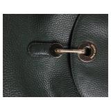 Michael Kors Pebble Leather Moss Green Medium Backpack HAS A USED SMELL, HAS SCUFFS AROUND BUTTON AND BOTTOM, USED