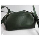 Michael Kors Pebble Leather Moss Green Medium Backpack HAS A USED SMELL, HAS SCUFFS AROUND BUTTON AND BOTTOM, USED