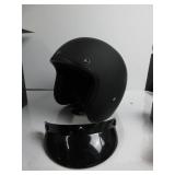 Daytona Helmets Motorcycle Open Face Helmet Cruiser- Dull Black, DOT Approved, Medium USED