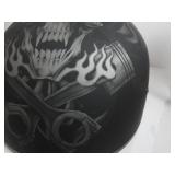 Daytona HELMETS Motorcycle Half Helmet Skull Cap- Pistons Skull 100% DOT Approved USED