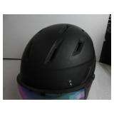SMITH Survey MIPS Snowboard Helmet with Built in Goggle (Matte Black (ChromaPop Everyday Green Mirror), Large) USED