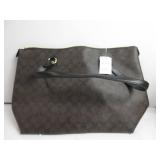 Coach Gallery Tote In Signature Canvas Brown/Black HAS A SLICE ON FRONT AND BOTTOM, LIKE NEW