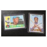 1960 & 1967 Topps Ernie Banks Lot | Mid Grade w/ No Creases (1960 is miscut)