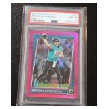 2021 Optic Pink Prizm Trevor Lawrence #201 PSA 8