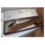 Assorted Hunting/Fishing - Tackle, Reel Parts, Shotgun Cleaning Rod