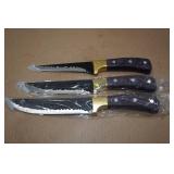 Carbon Steel Viking Co Hammered Knife Set