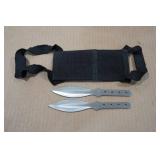 Silver Wings Spear Point Throwing Knives with Wrist Holster