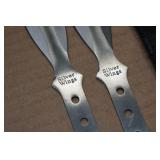 Silver Wings Spear Point Throwing Knives with Wrist Holster