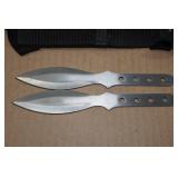 Silver Wings Spear Point Throwing Knives with Wrist Holster