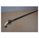 Flint Lock Pistol Handle Walking Cane