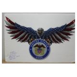 Metal US Navy Patriotic Colorized Eagle