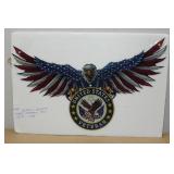 Metal United States Veteran Patriotic Colorized Eagle