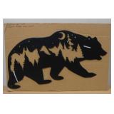 12" Metal MN Black Bear Wall Décor