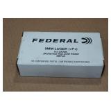 50 Federal 9mm Luger +P+ 115 Gr JHP Ammo